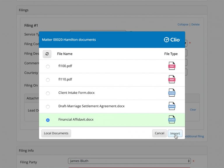 eFiling integration for Clio Manage users - InfoTrack